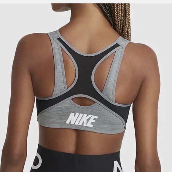 Nike Heather Gray Zip Sports Bra - Picture 2 of 9